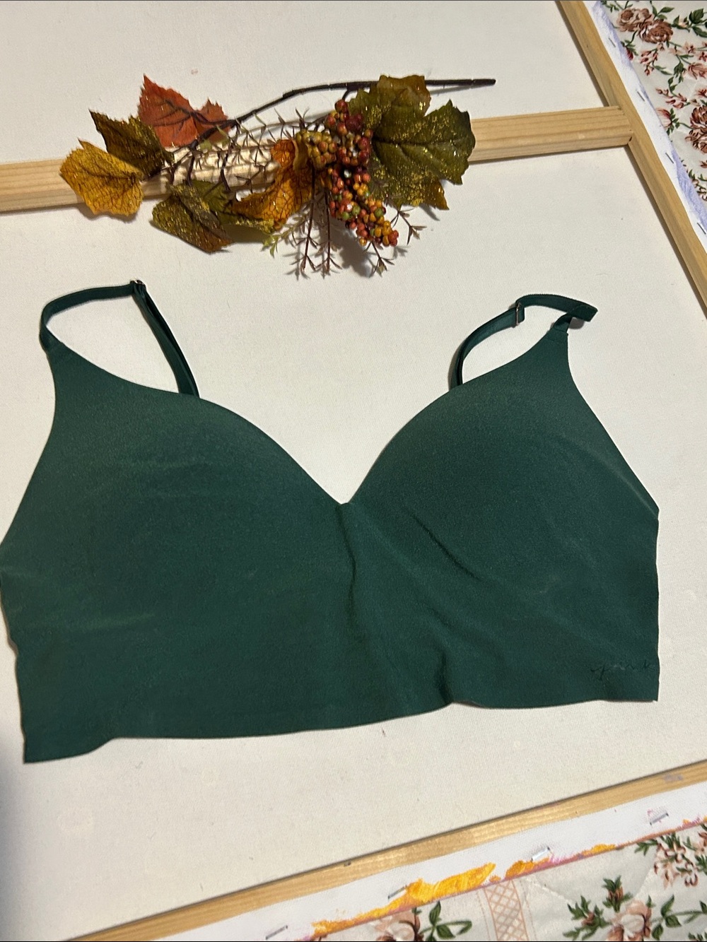 Seamless Forest Green Wireless Bra